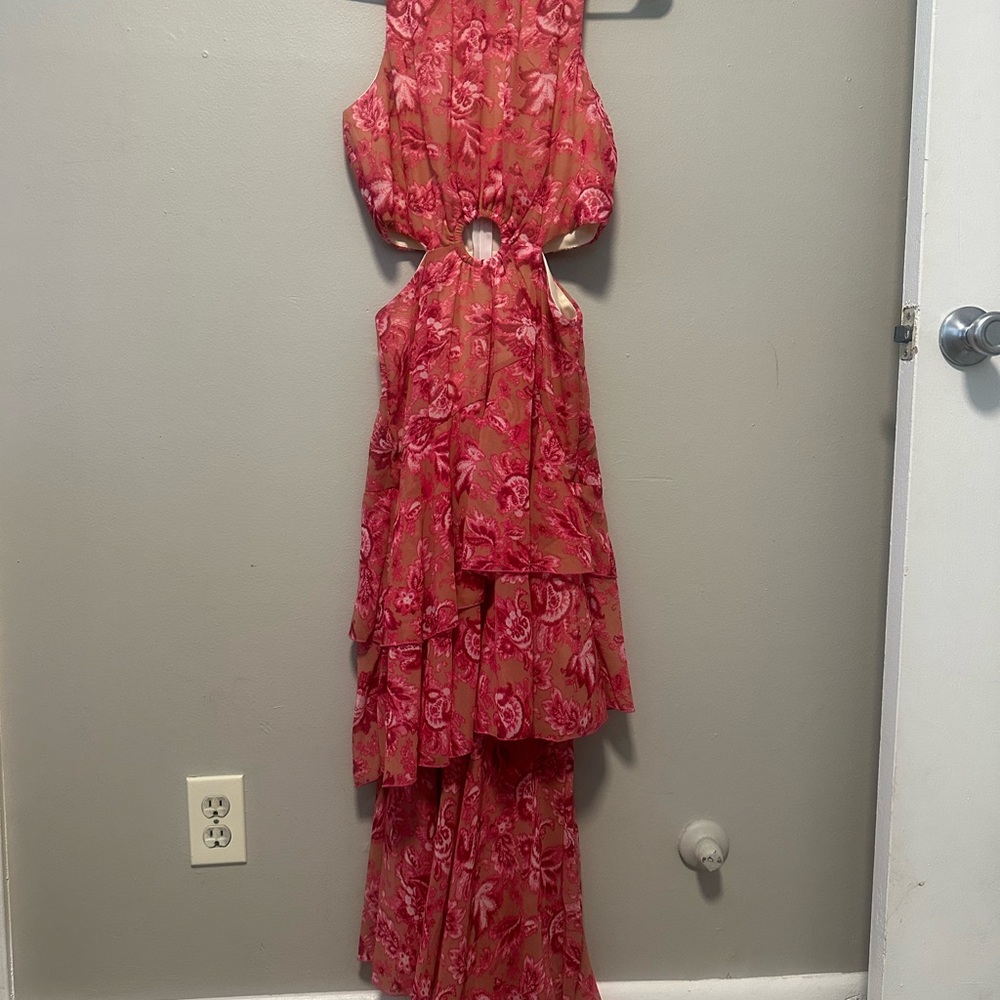 Floral Pink Sleeveless Dress